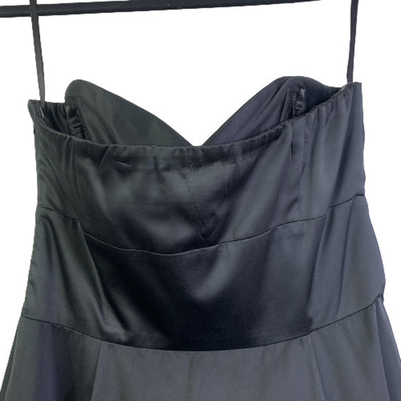 WHBM Black Floral Embroidered Strapless Dress - Picture 9 of 11